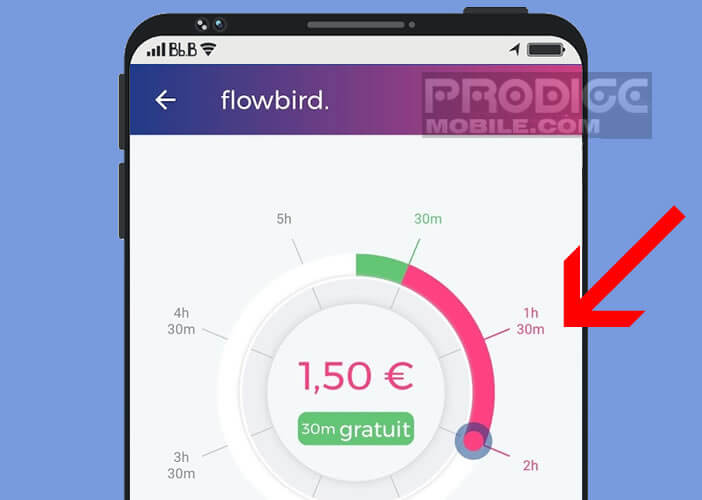 Choisir la durée de temps de votre stationnement dans la rue