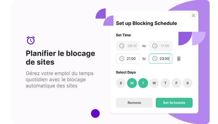 Planifier le blocage automatique des sites web