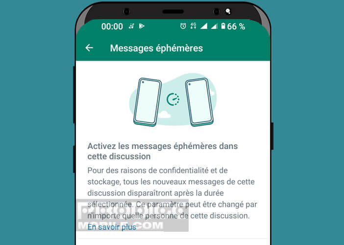 Activer la fonction de messages éphémères