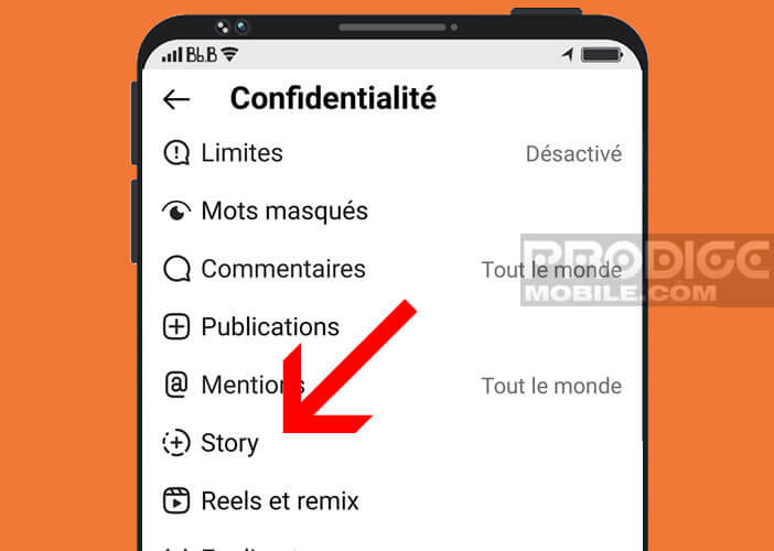 Ajouter les paramètres de confidentialité de votre profil Instagram