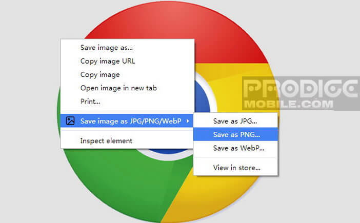 Enregistrer les images WebP directement au format JPG