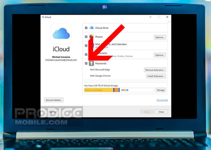 Gérer tous vos mots de passe iCloud depuis Windows