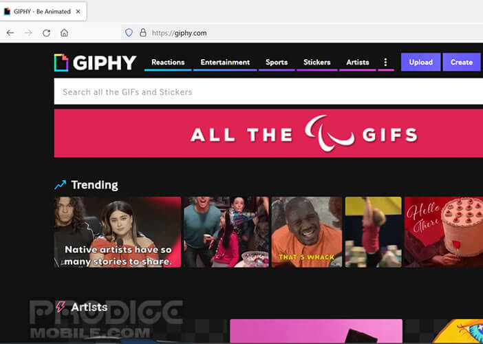 Giphy le site numéro 1 dans les GIFs animés