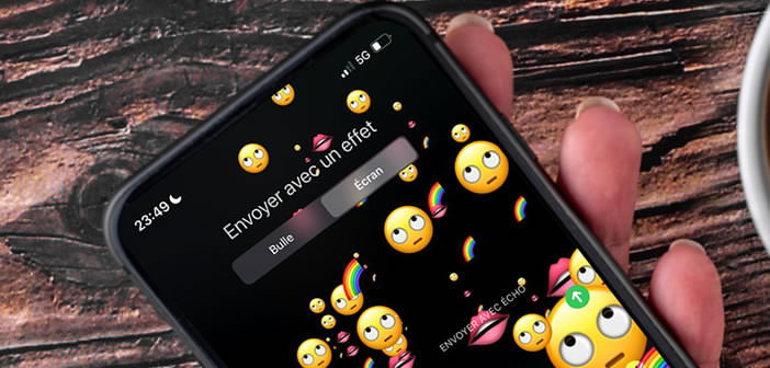 Inonder l’écran de l’iPhone de votre correspondant d’émojis