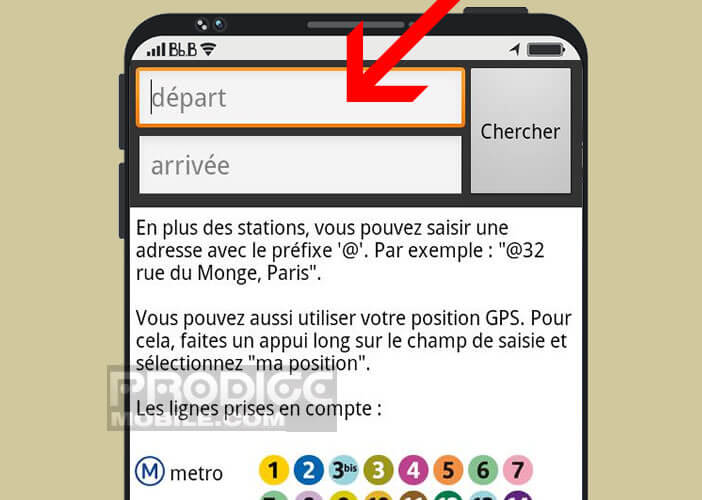 Appli hors-connexion pour trouver le meilleur itinéraire entre deux stations