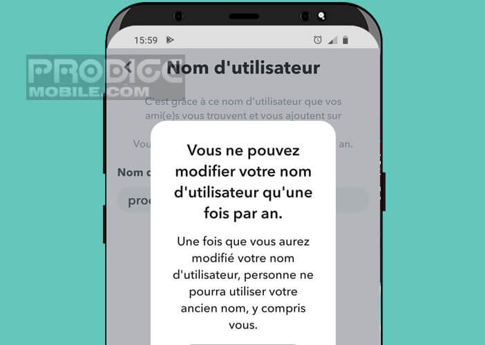 Voir les restrictions liées à la modification de nom sur Snapchat