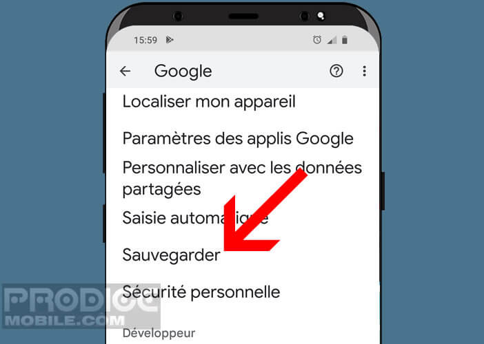 Configurer le système de sauvegarde de votre compte Google