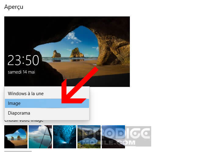 Modifier l’image de fond sur l’écran de verrouillage