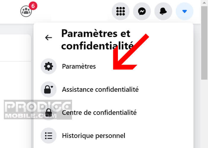 Accéder aux paramètres de confidentialité de votre page