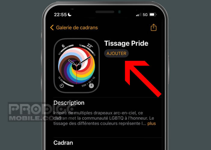 Retrouver le cadran Tissage Pride en version cercle et rectangle