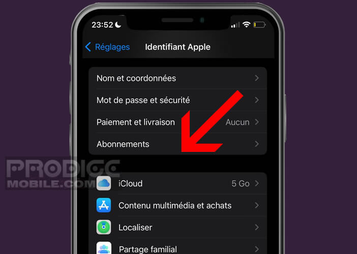 Gérer ses abonnements depuis son iPhone