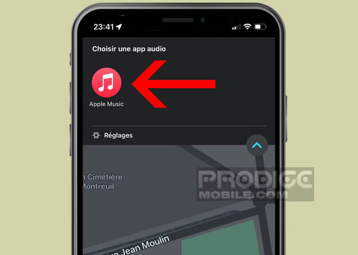 Choisir l’app audio à intégrer dans Waze