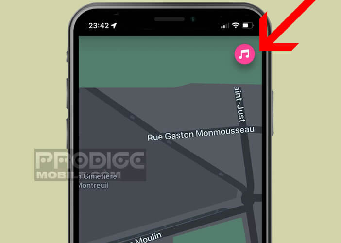 Utiliser l’icône musique de votre appli GPS