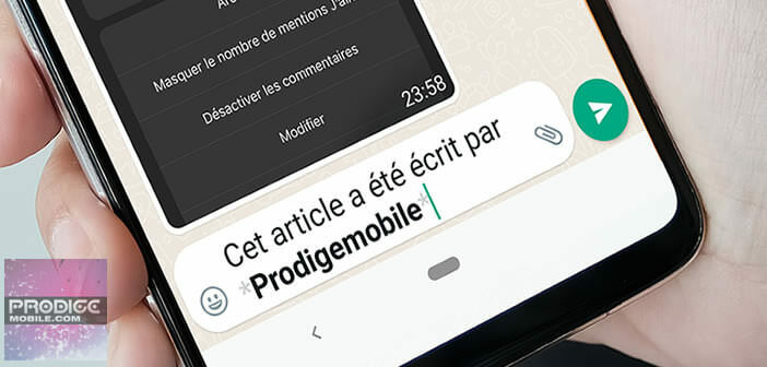 Modifier la mise en forme du texte des messages WhatsApp