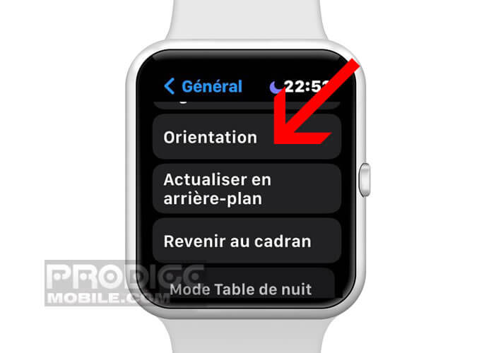 Modifier l’orientation de l’écran de la montre connectée d’Apple