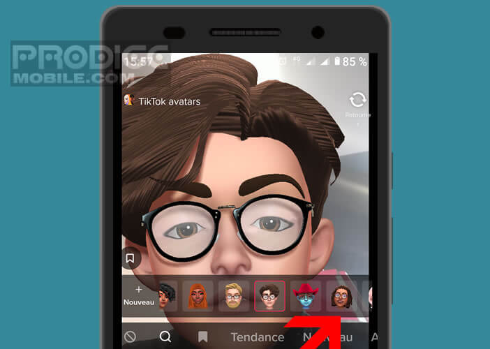 Sélectionnez l’un des avatars prédéfinis proposés par TikTok