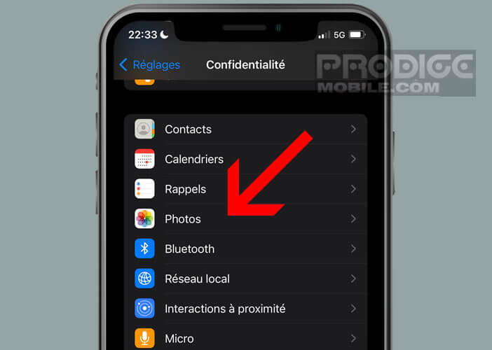 Permettre à l’application de messagerie de stocker ses photos dans la mémoire de l’iPhone