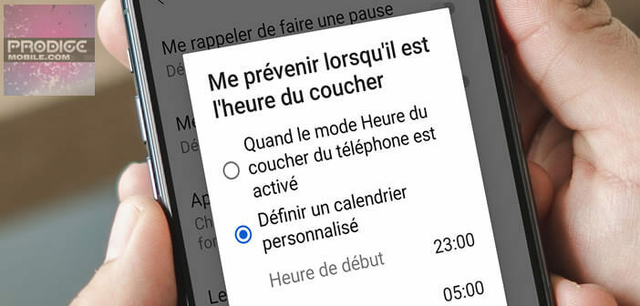 Programmer une alerte heure du coucher dans YouTube