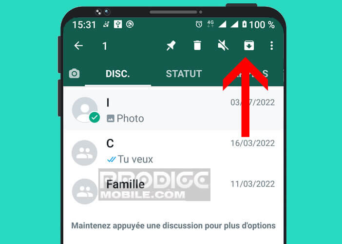 Archiver une conversation de groupe pour ne plus la voir apparaître