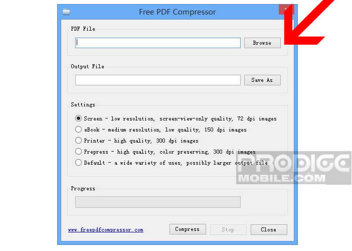 Logiciel Free PDF Compressor pour Windows