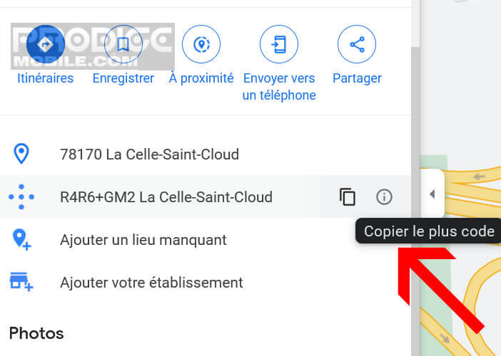 Récupérer les coordonnées de localisation d’un point placé sur la carte