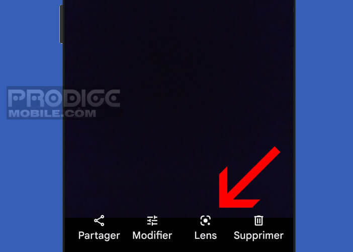 Repérer l’icône Google Lens dans l’application Google Photos