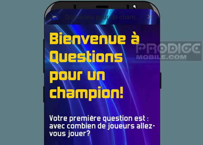 Lancer le jeu questions pour un champion sur votre enceinte connectée