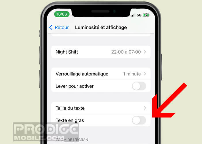 Mettre en gras le texte affiché sur iOS