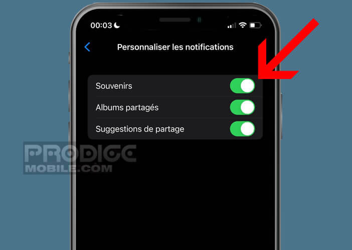 Bloquer l’affichage des alertes Souvenirs sur votre iPhone