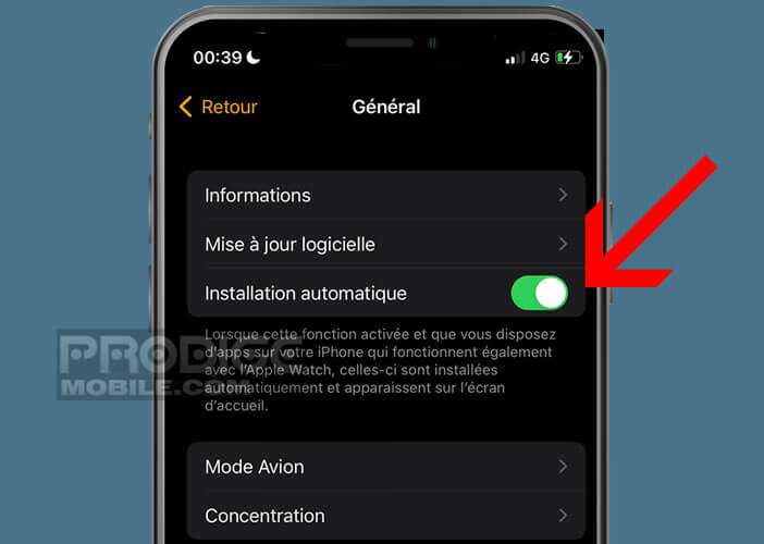 Activer l’installation automatique d’application sur votre montre