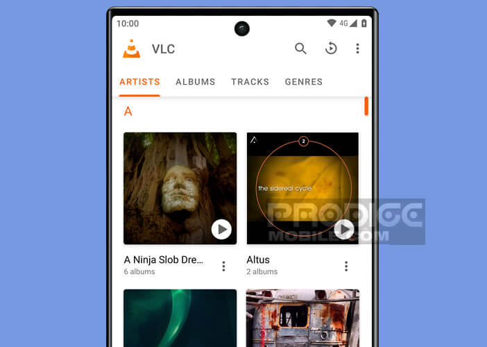 Lecteur vidéo Android compatible avec le format mpeg-4