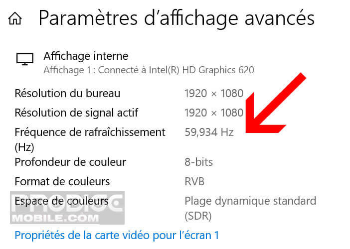 Afficher les paramètres d’affichage avancés de votre ordinateur