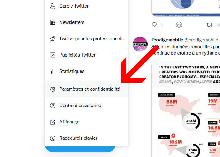 Afficher les paramètres de confidentialité de Twitter