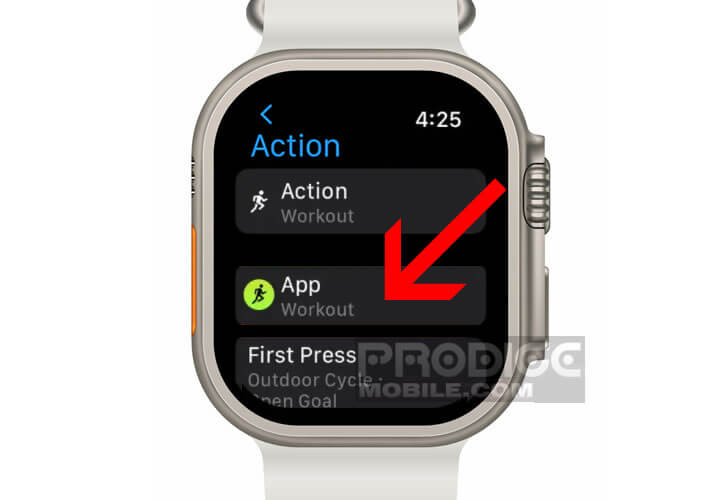 Modifier l’appli attribuée à l’Apple Watch Ultra