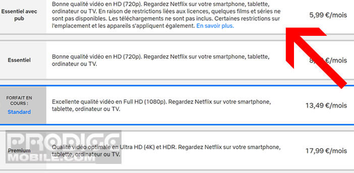 Apprenez à changer de forfait Netflix et sélectionnez l’abonnement avec pub