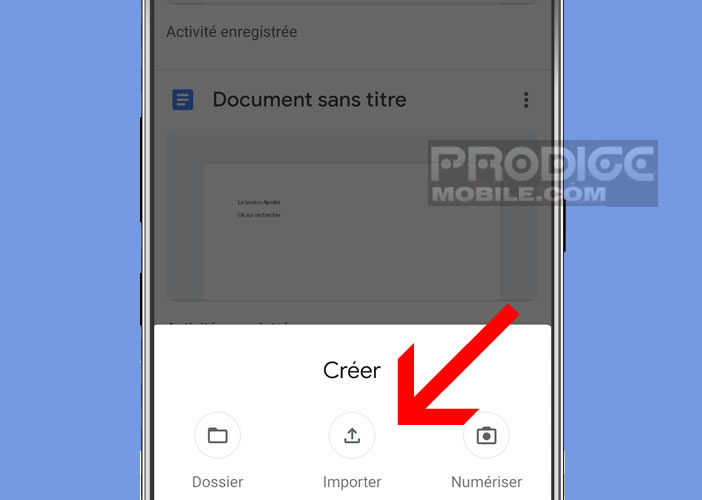 Envoyer votre document sur le cloud à l’aide de l’appli Google Drive