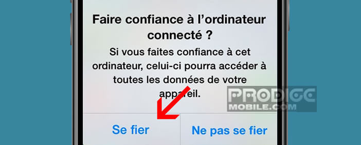 Autoriser votre ordinateur à accéder aux contenus de votre iPhone