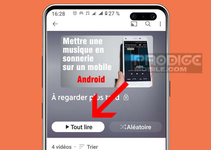 Lire toutes les vidéos de la playlist de YouTube