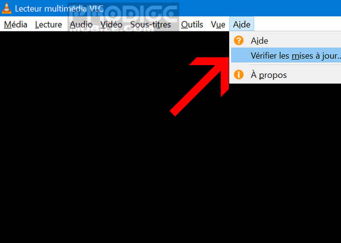 Vérifier la disponibilité d’une update pour le logiciel VLC