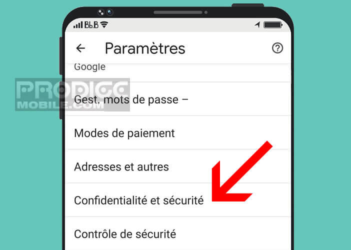 Accéder aux options de confidentialité et de sécurité de Google Chrome