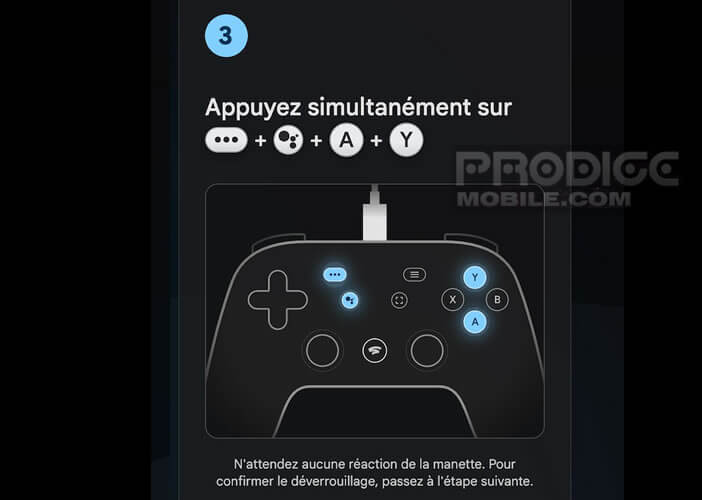 La mise à jour du joystick réclame d’appuyer sur plusieurs boutons