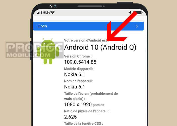 Site internet permettant d’obtenir des informations sur l’OS mobile du téléphone