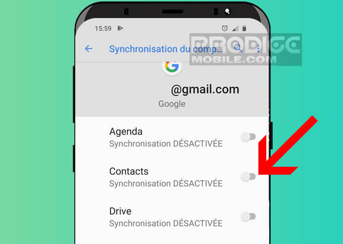 Activer la fonction de synchronisation des contacts d’Android