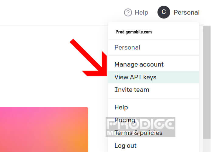 Récupérer sa clé Api sur son compte OpenAi