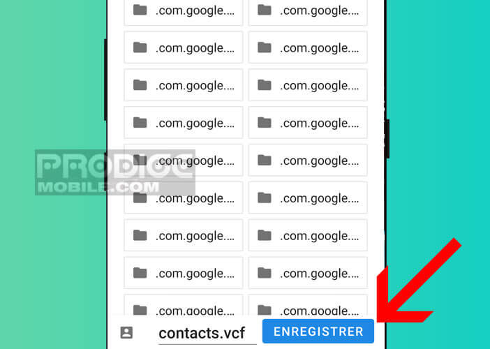 Enregistrer vos contacts au format VCF