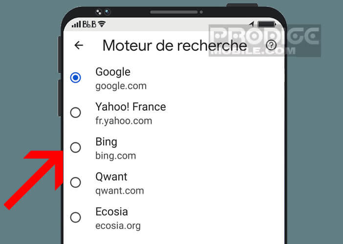 Afficher la liste des 5 moteurs de recherche disponible sur Google Chrome