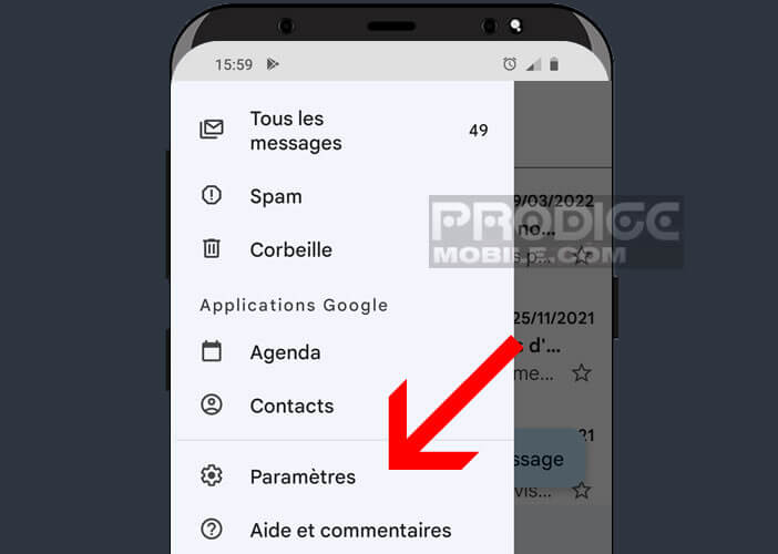 Activer l’option de livraison dans les paramètres de Gmail