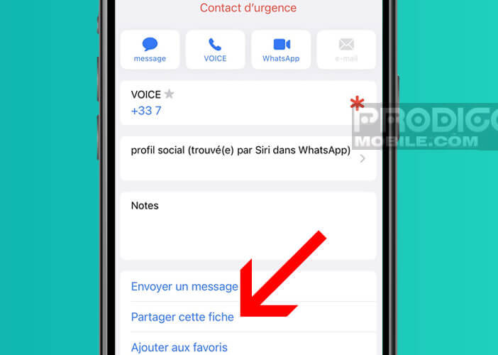 Partager manuellement une fiche contact afin de l’importer ensuite dans Android