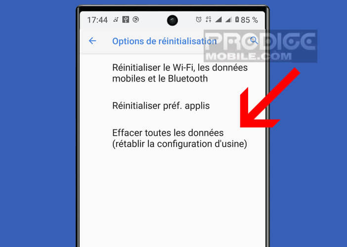 Faire un reset pour remettre son téléphone aux configurations d’usine