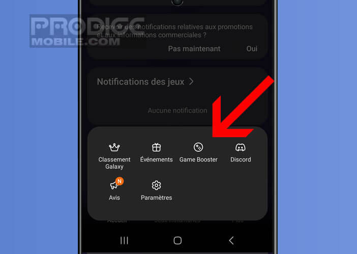 Lancer l’application Samsung Game Booster